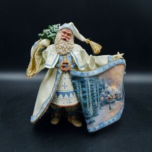 Thomas Kinkade Frosty Christmas Eve Santa Portrait Figure 8 Inch Old World Santa